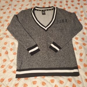 PINK Oversized Deep V-Neck Sweatshirt